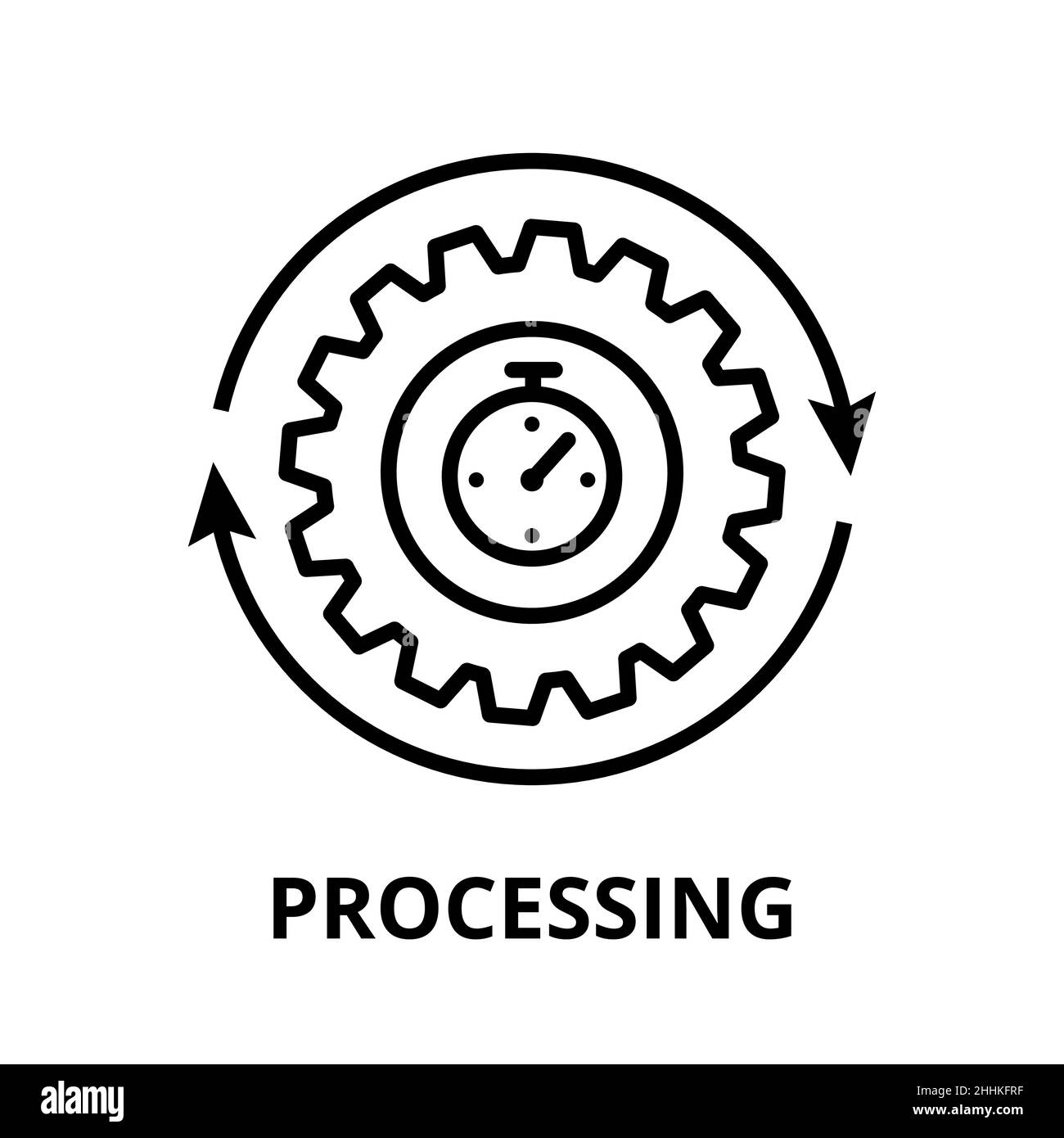 Illustration moderne à vecteur de ligne modifiable, icône de traitement, pour la conception graphique et Web Illustration de Vecteur