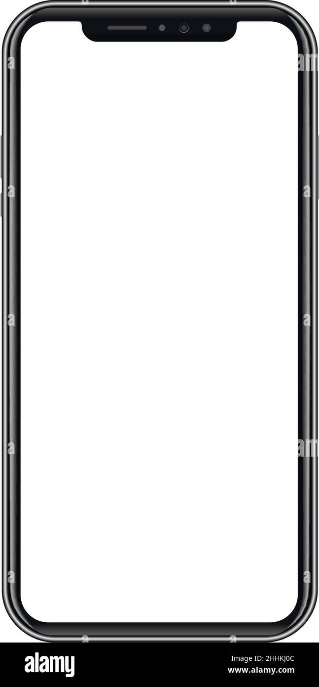 Smartphone moderne noir sur fond blanc.Illustration vectorielle réaliste, pour la conception graphique et Web Illustration de Vecteur