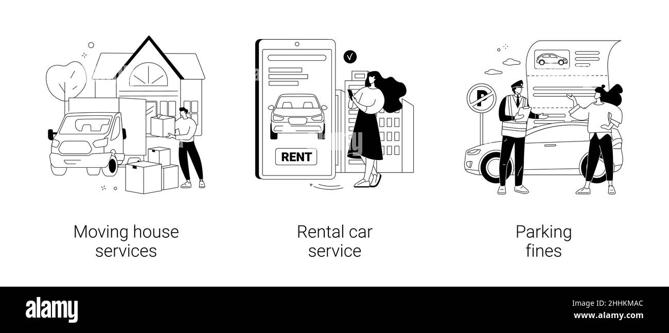 Transport domestique concept abstrait illustrations vectorielles. Illustration de Vecteur