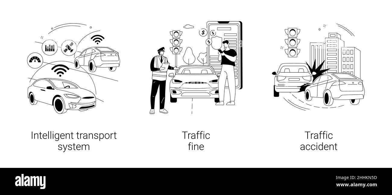 Illustrations vectorielles abstraites de contrôle du trafic. Illustration de Vecteur