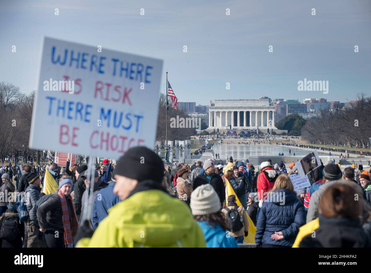 Des manifestants participent à la défaite des mandats de marche à Washington, DC, le 23 janvier 2022, protestant contre les mandats de vaccination de masque et de COVID-19.ÉTATS-UNIS. Banque D'Images