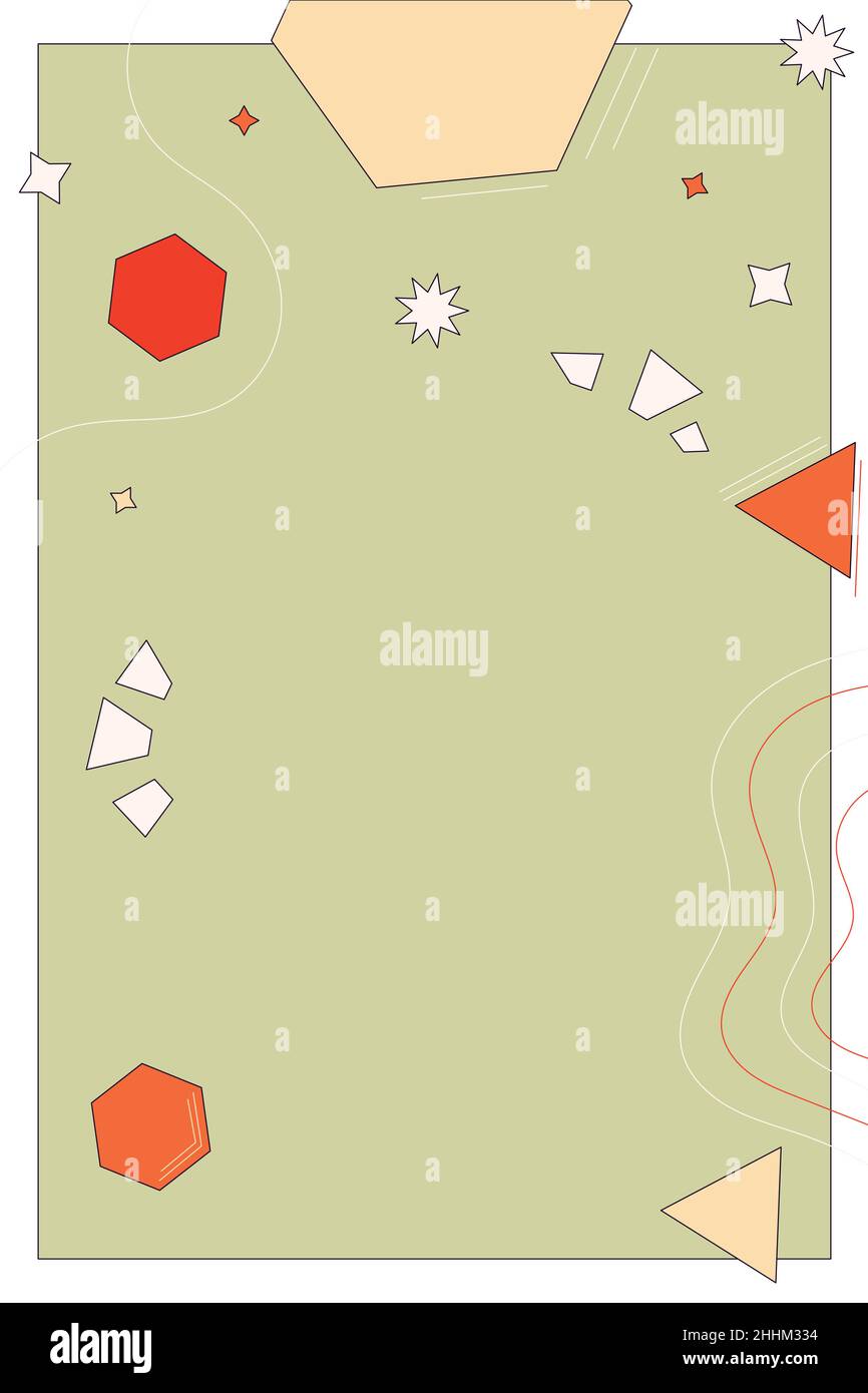 Arrière-plan abstrait avec formes, lignes et points simples. Illustration vectorielle dans un drôle de dessin animé style rétro tendance. Illustration de Vecteur