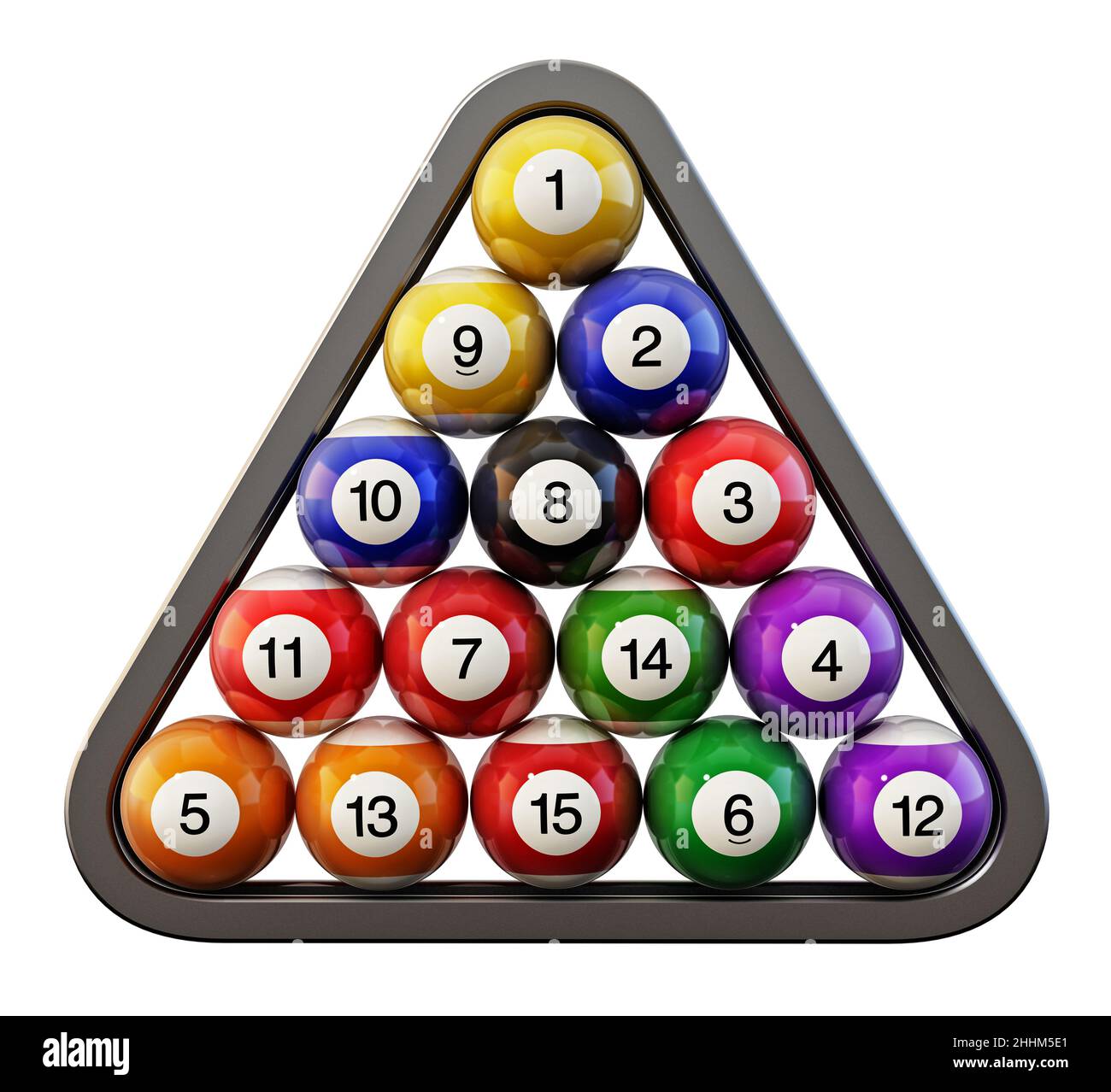 Organisation de boules de billard ou de billard à l'intérieur du triangle  de billard.3D illustration Photo Stock - Alamy
