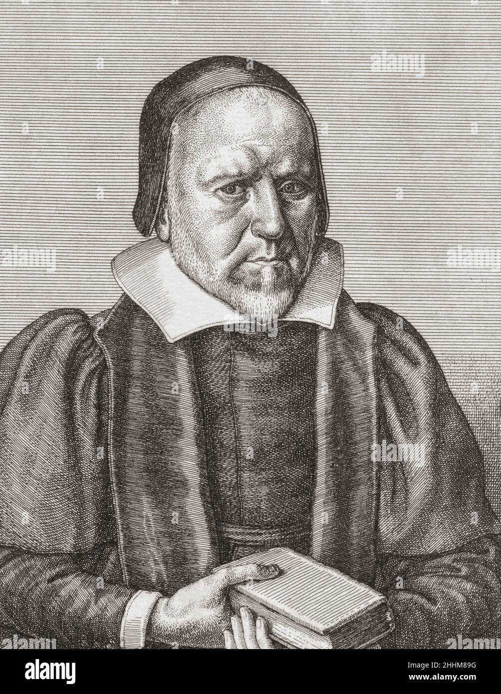 Richard Bernard, 1568-1641.Anglais Puritan clergyman et auteur.Après un travail de Venceslas Hollar. Banque D'Images