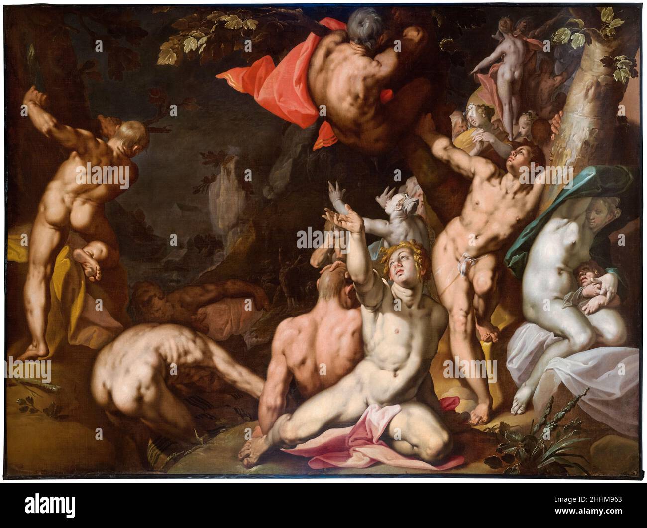 Le Deluge, peinture d'Abraham Bloemaert, 1590-1595 Banque D'Images