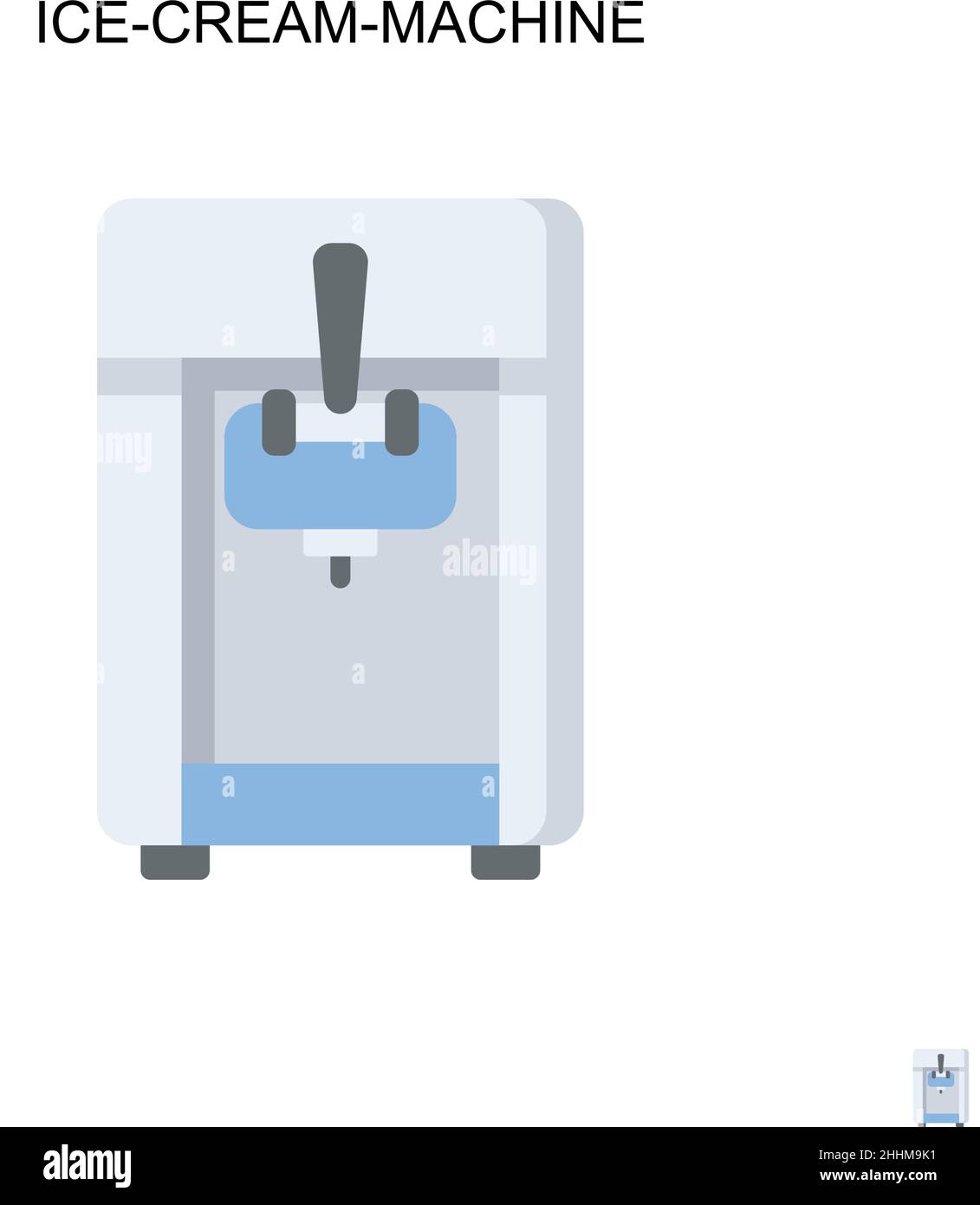 Icône vectorielle simple machine à glace.pictogramme moderne de couleur parfaite sur contour modifiable.Icônes de machine à glace pour votre projet d'entreprise Illustration de Vecteur