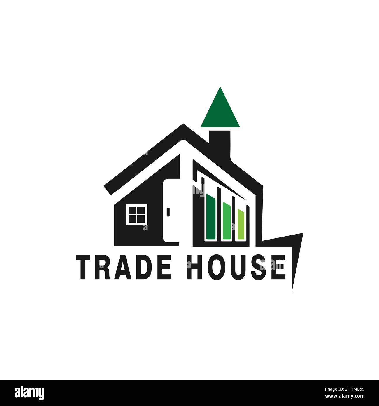 logo d'inspiration pour le commerce de devises avec symbole maison Illustration de Vecteur