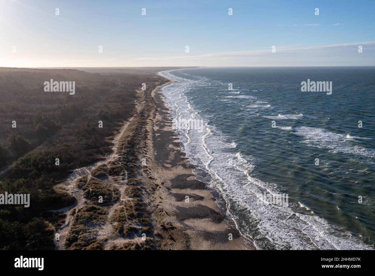 Vue aérienne de Tisvildeleje Beach, Danemark Banque D'Images