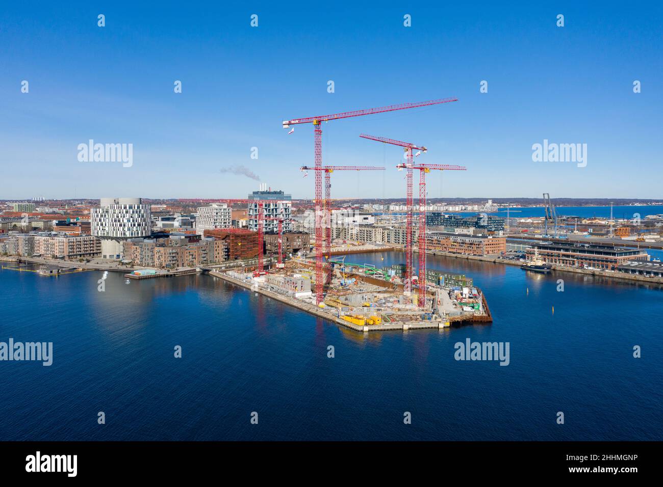 Pointe du site de construction de Redmolen à Copenhague, Danemark Banque D'Images