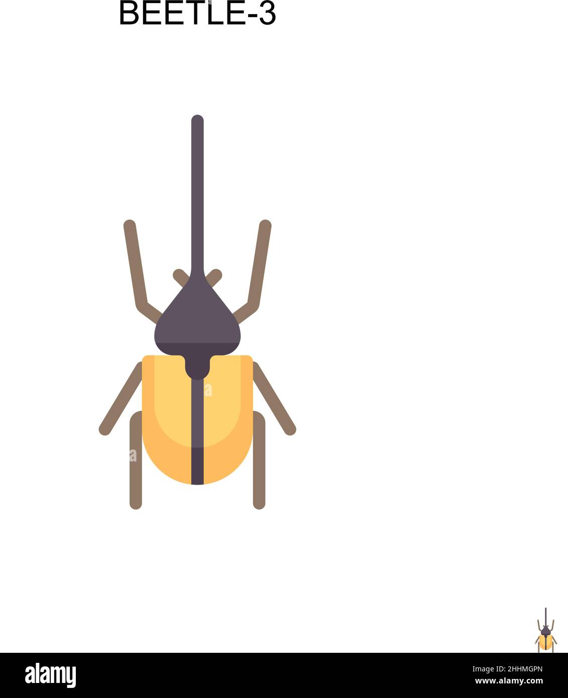 Icône vecteur simple de scarabée-3. Couleur parfaite pictogramme moderne sur contour modifiable.Scarabée-3 icônes pour votre projet d'affaires Illustration de Vecteur
