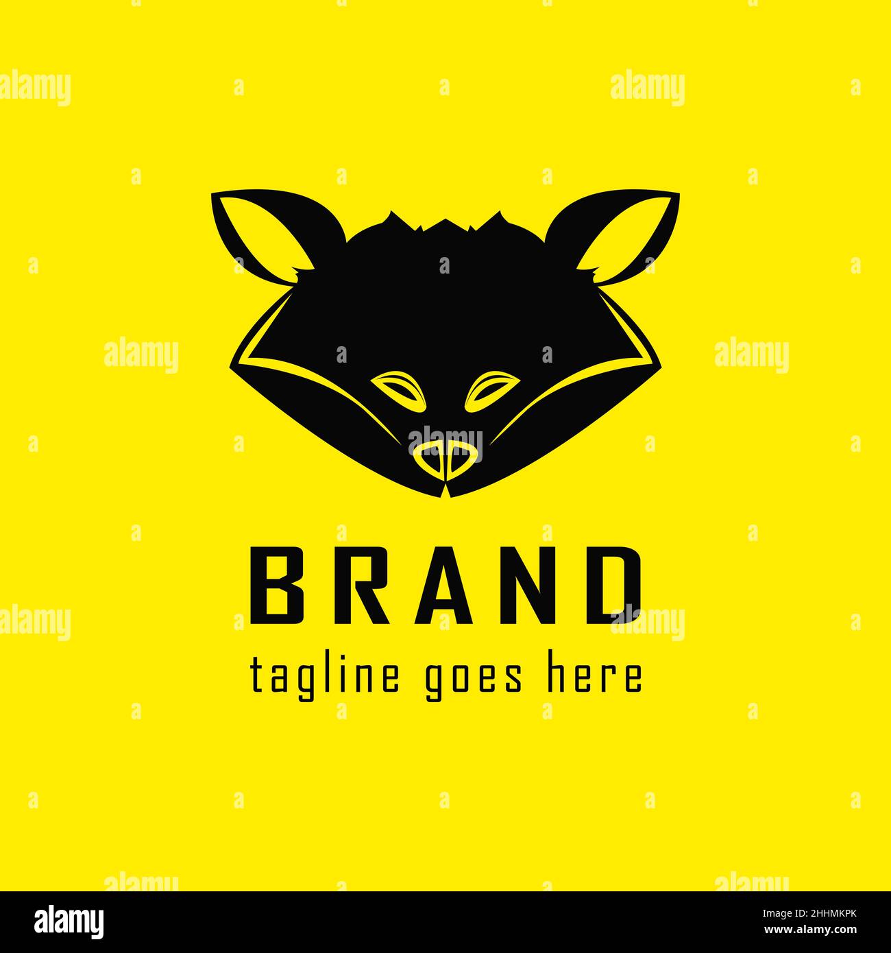 Adorable logo de tête de porc noire, icon Head PIG Illustration de Vecteur