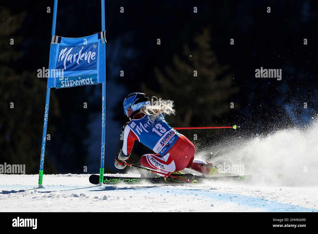 Katharina TRUPPE (AUT) pendant la coupe du monde de ski 2022 FIS - femmes Giant Slalom, course de ski alpin à Kronplatz, Italie, janvier 25 2022 Banque D'Images