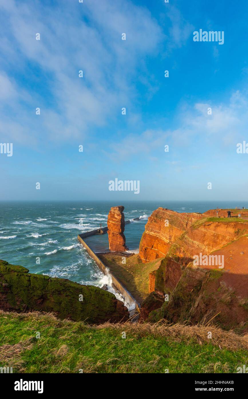 Fortes tempêtes hivernales hi la seule île allemande de haute mer Heligoland dans la mer du Nord, le nord de l'Allemagne, l'Europe centrale Banque D'Images