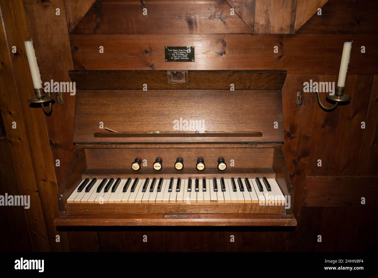 L'orgue de l'église St Mary's Church, Farnham, Suffolk, Royaume-Uni Banque D'Images