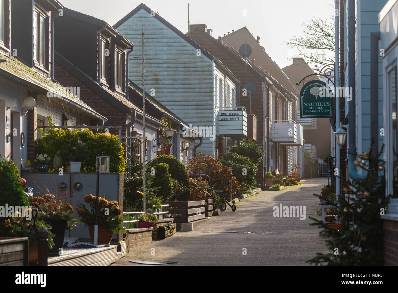 Architecture sur l'île de Heligoland, en mer du Nord, en Allemagne du Nord, en Europe centrale Banque D'Images