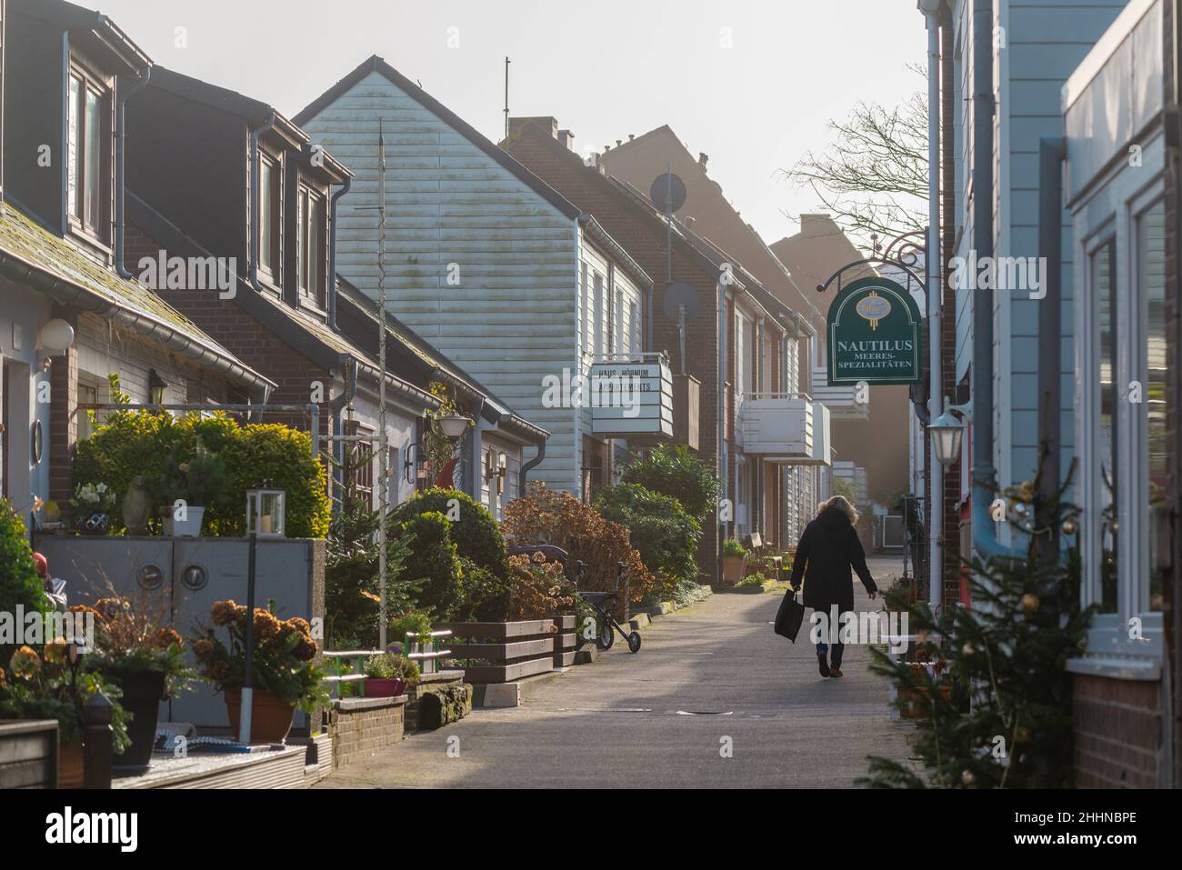 Architecture sur l'île de Heligoland, en mer du Nord, en Allemagne du Nord, en Europe centrale Banque D'Images