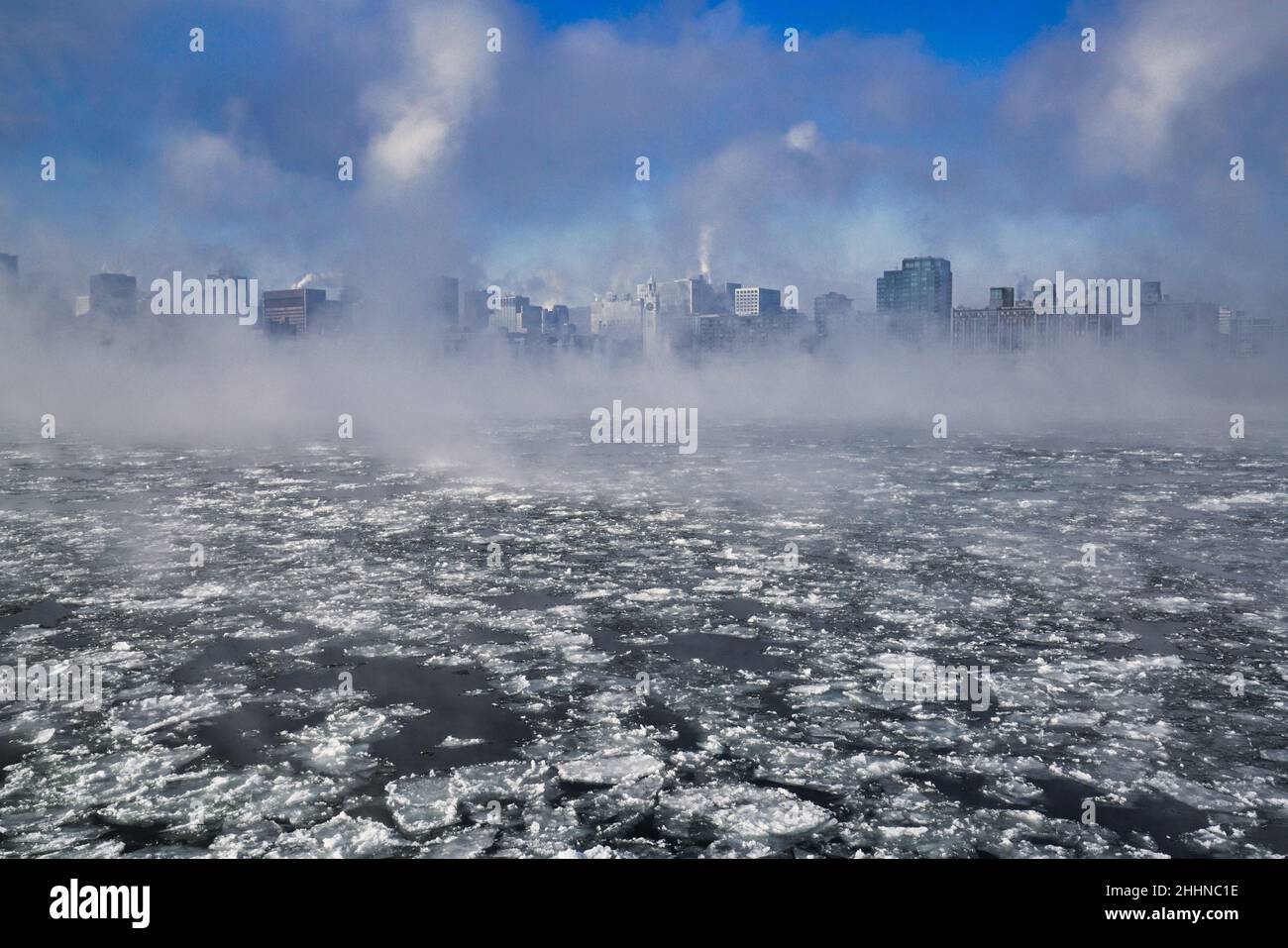 Ville de Montréal, Québec pendant une vague froide d'hiver. Banque D'Images