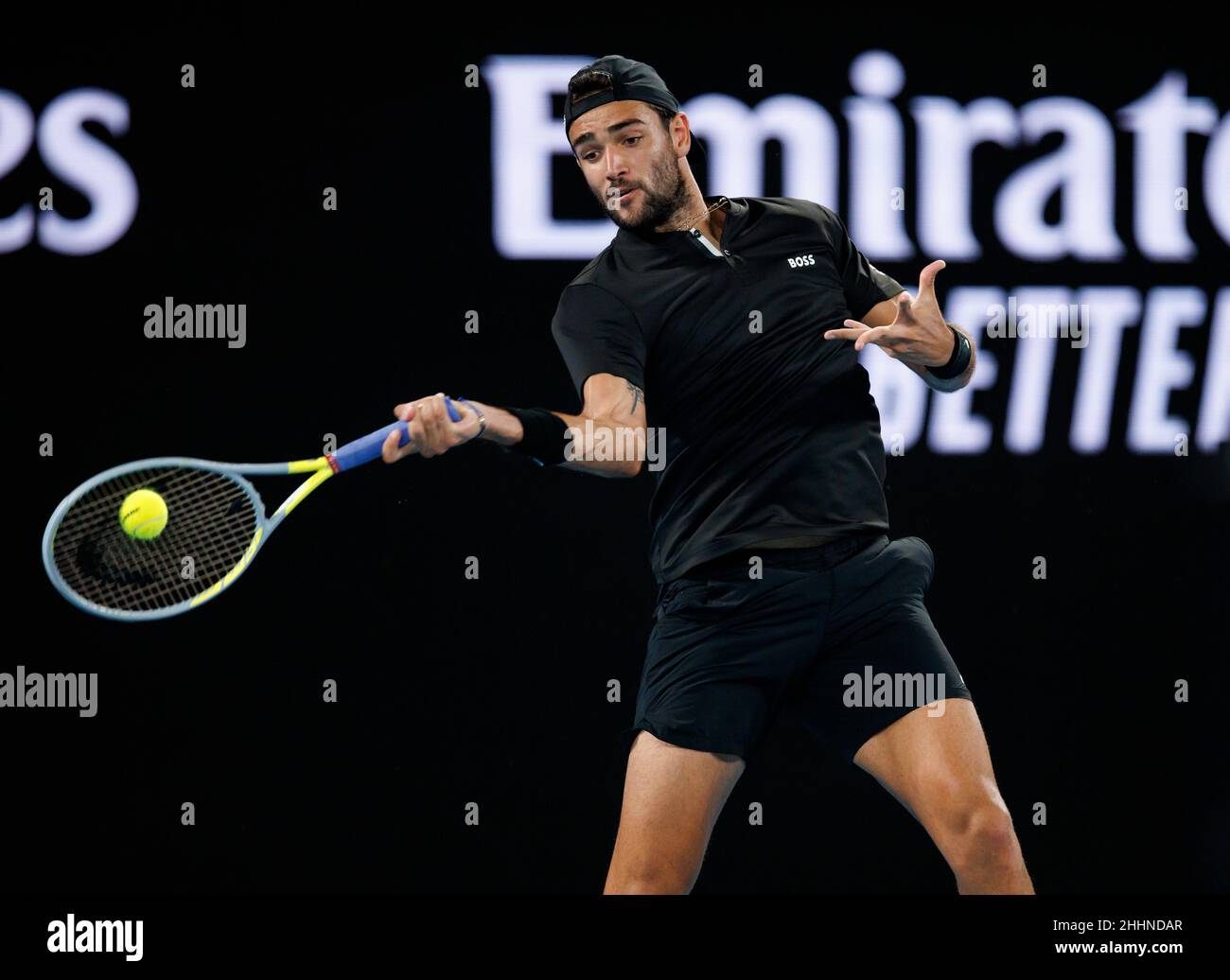 Melbourne, Australie.25th janvier 2022.MATTEO BERRETINI (ITA) en action à l'Open d'Australie de 2022 le mardi 2022 janvier, Melbourne Park crédit: Corleve/Alay Live News Banque D'Images