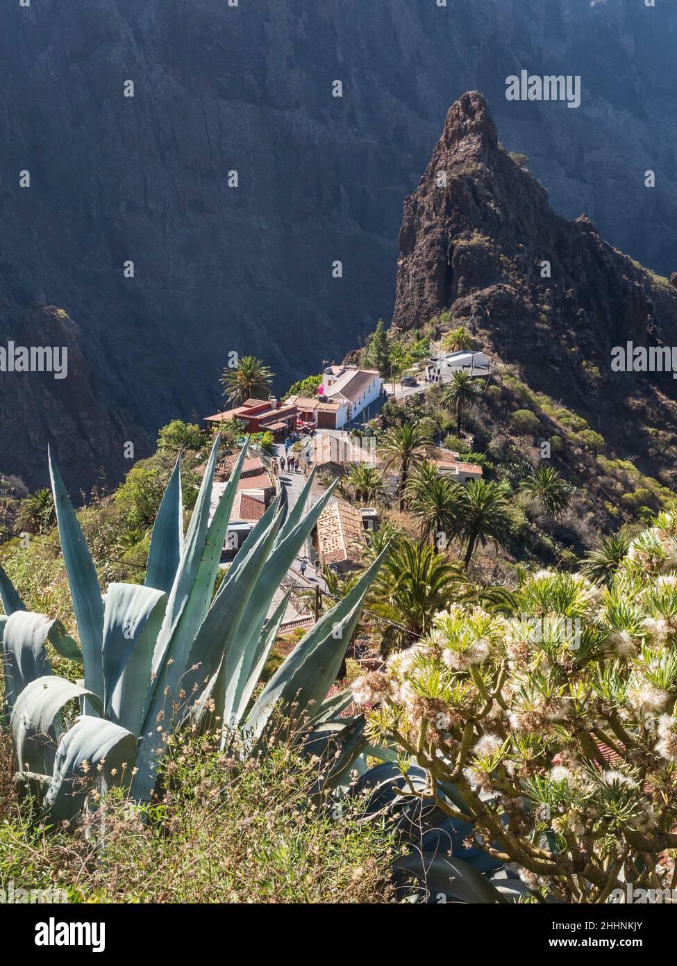 Masca Village, Teno Mountains, Tenerife, Iles Canaries. Banque D'Images