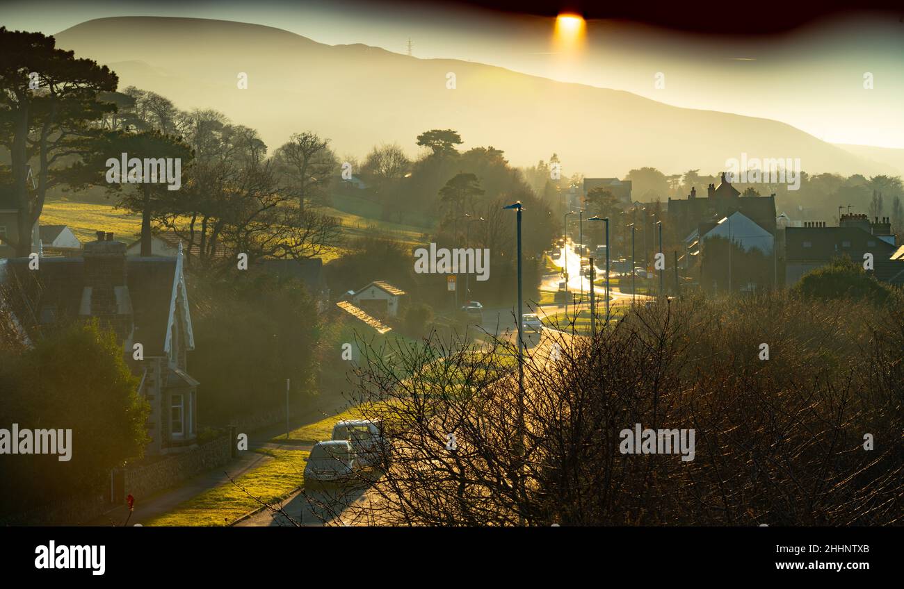 Penmaenmawr Road, Llanfairfechan, Conwy, pays de Galles du Nord.Photo prise en décembre 2021. Banque D'Images