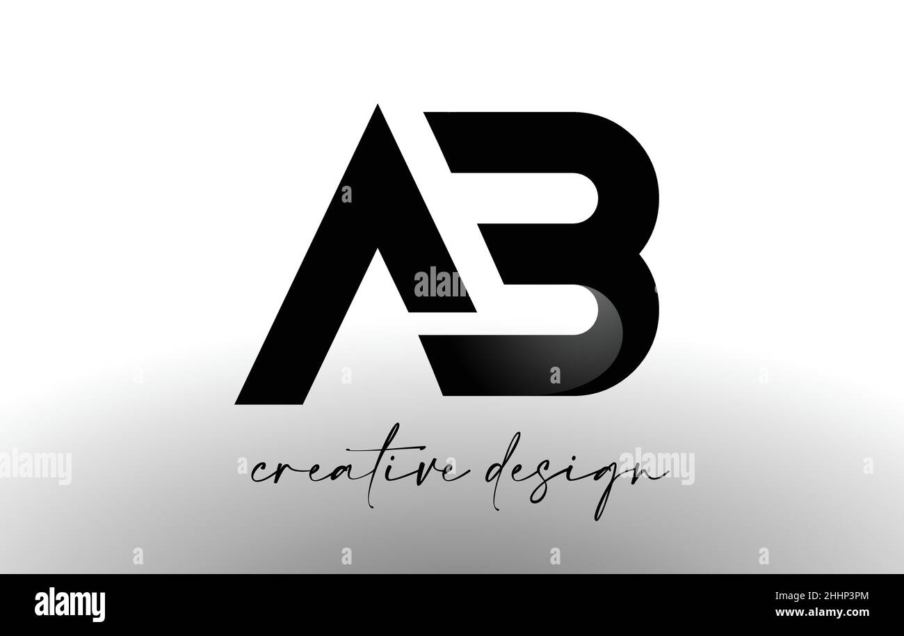 Logo lettre AB Design avec look minimaliste élégant.vecteur d'icône AB avec design créatif look moderne en noir et blanc vecteur Illustration. Illustration de Vecteur