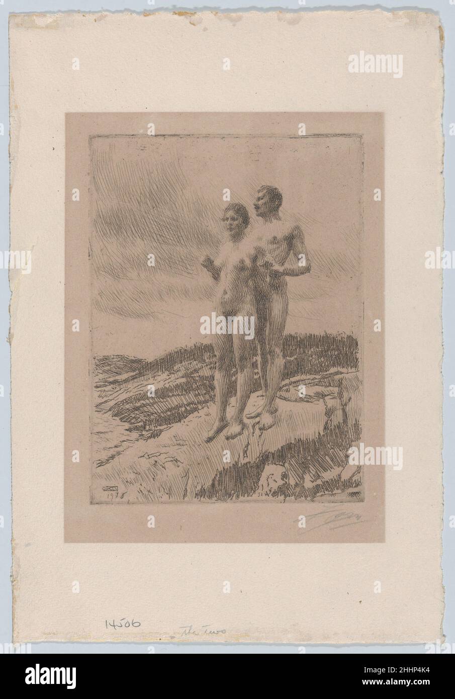 Les deux 1916 Anders Zorn.Les deux.Anders Zorn (suédois, Mora 1860–1920 Mora).1916. Gravure; deuxième état de deux.Imprime Banque D'Images