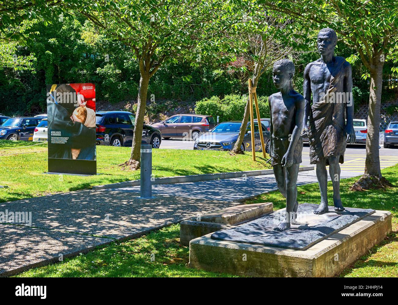 Voir le siège officiel de l'Organisation mondiale de la santé. Genève, Suisse Banque D'Images