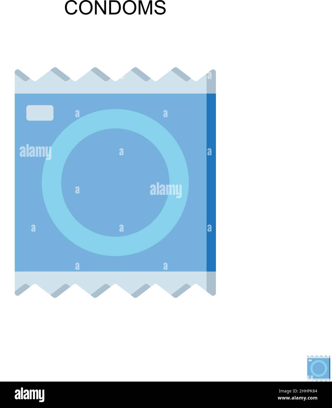 Condoms simple vector icon.Perfect color pictogramme moderne sur un trait modifiable.Des icônes de condoms pour votre projet d'entreprise Illustration de Vecteur