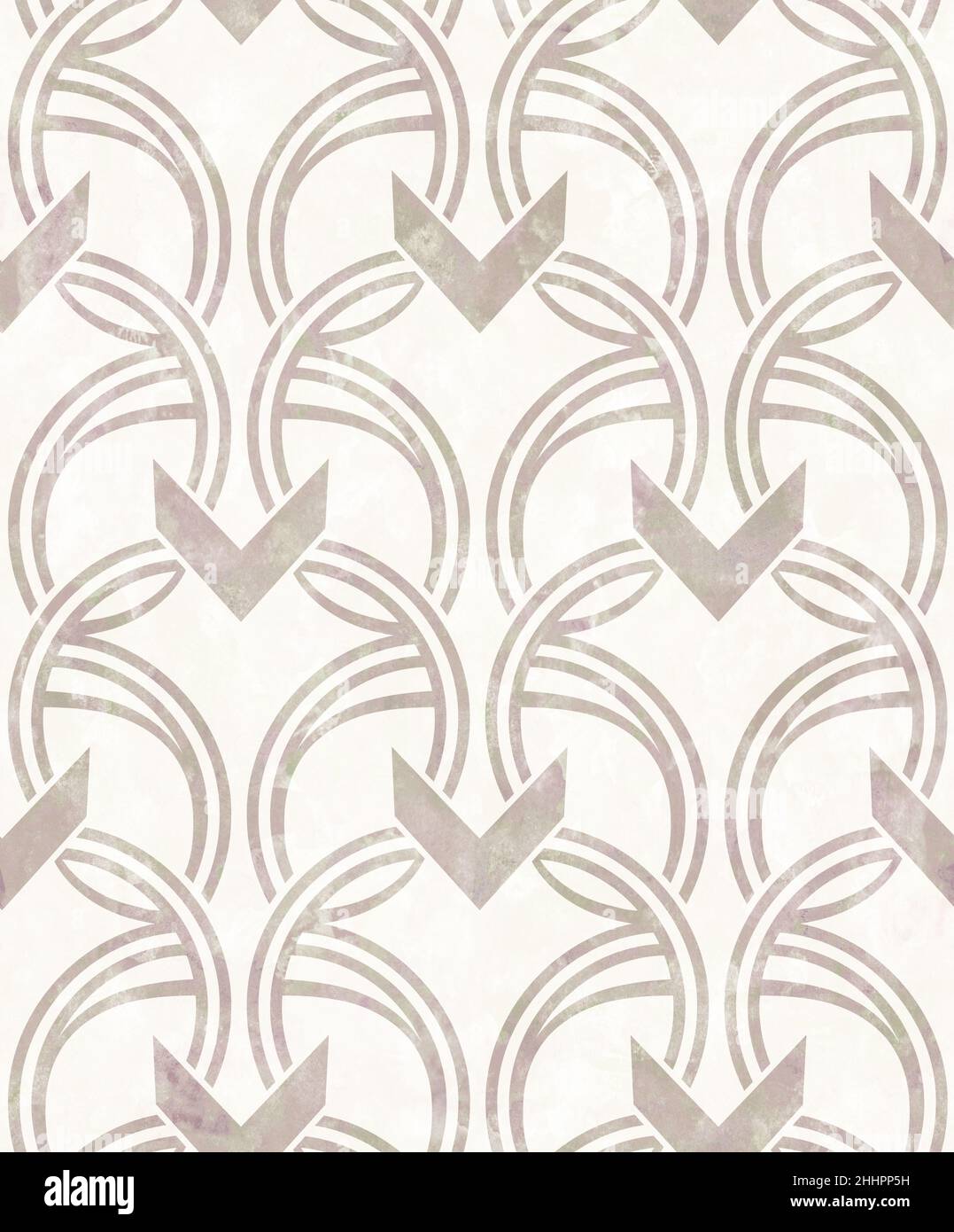 Motif géométrique art déco sur une texture beige aquarelle sans couture.Fond sans couture fait main pour tissu, tissu Banque D'Images