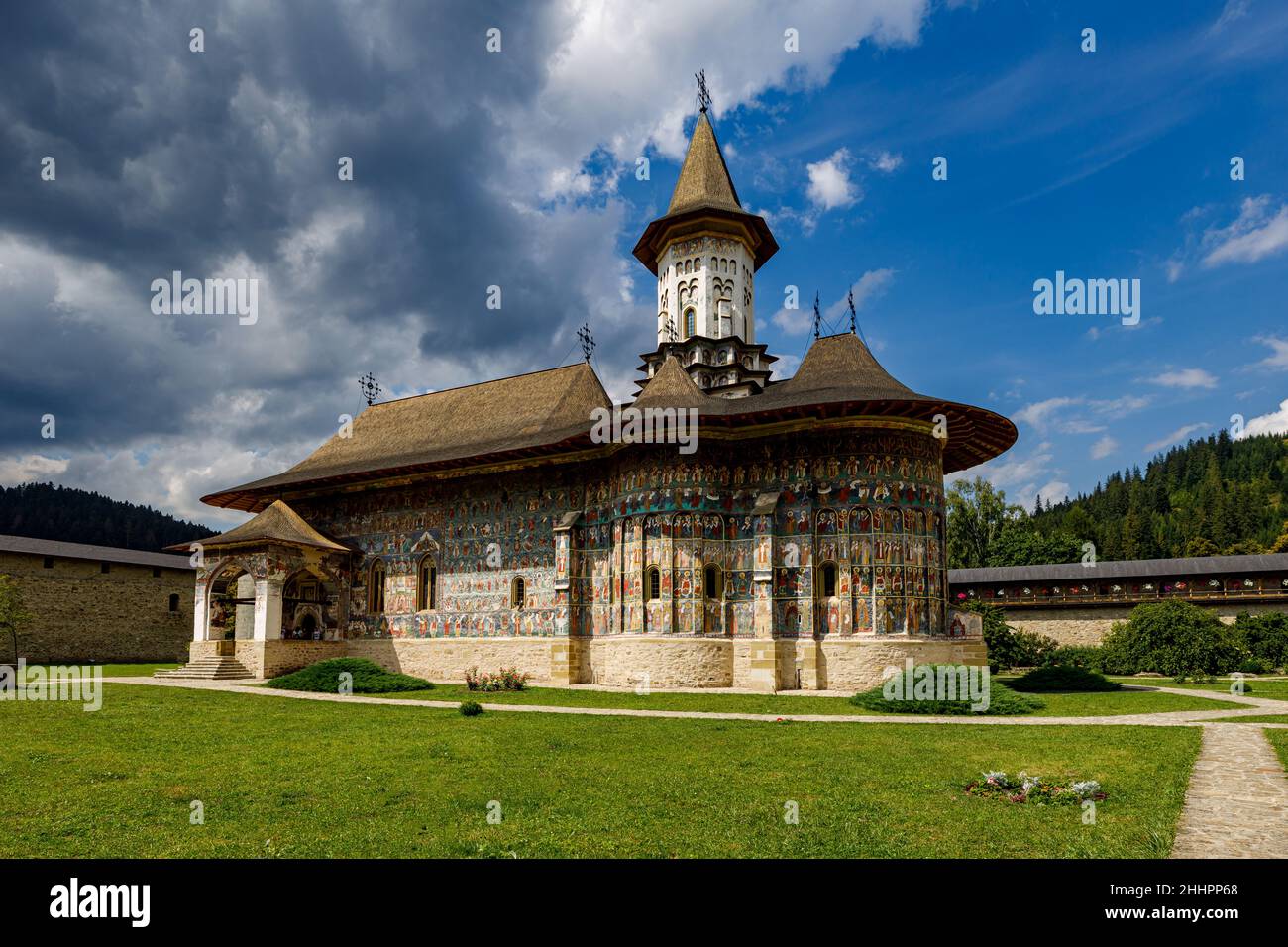 Le monastère orthodoxe de Sucevita en Roumanie Banque D'Images