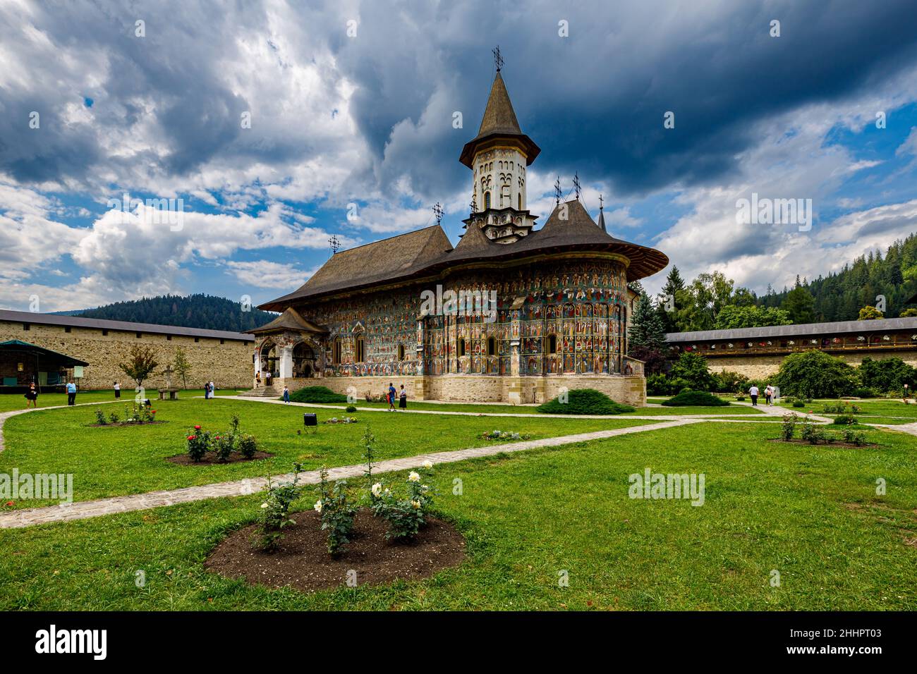 Le monastère orthodoxe de Sucevita en Roumanie Banque D'Images