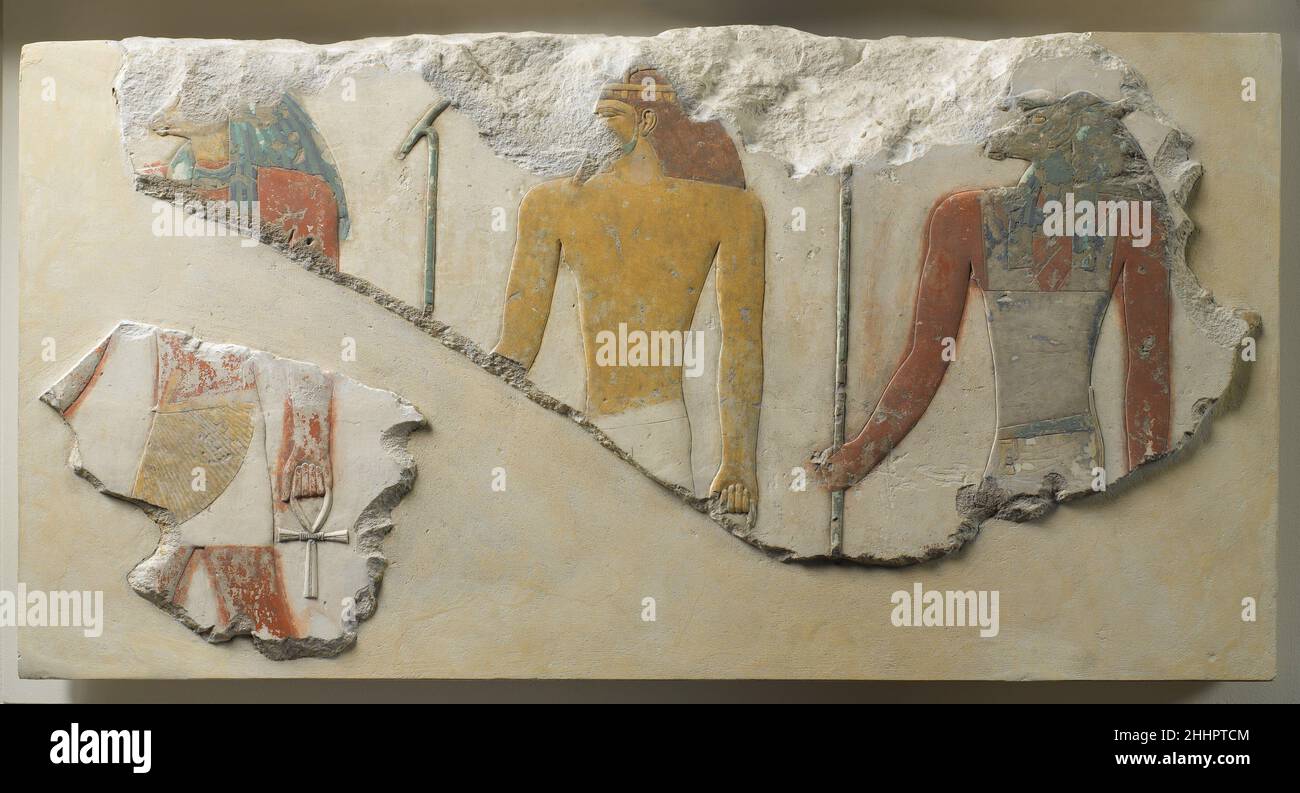 Procession des déités ca.1887–1878 C.-B. Royaume du milieu.Procession des divinités. CA.1887–1878 C.-B.Calcaire peint.Royaume du milieu.D'Égypte, zone d'entrée de Fayum, Lahun, Temple Pyramide de Senwosret II, fouilles de la BSAE 1914.Dynastie 12 Banque D'Images