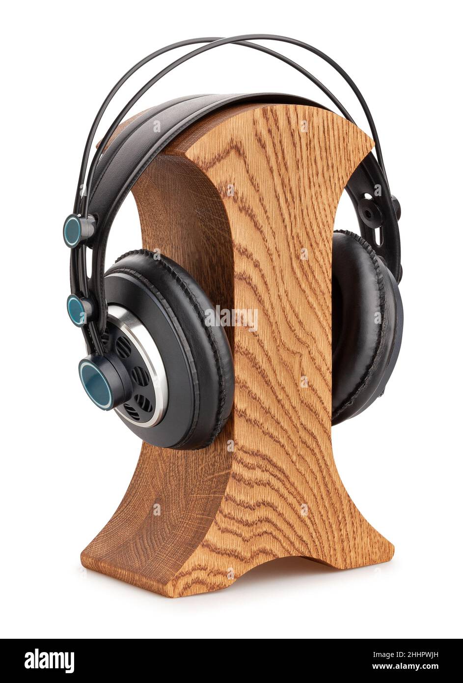 chemin du support de casque isolé sur blanc Banque D'Images