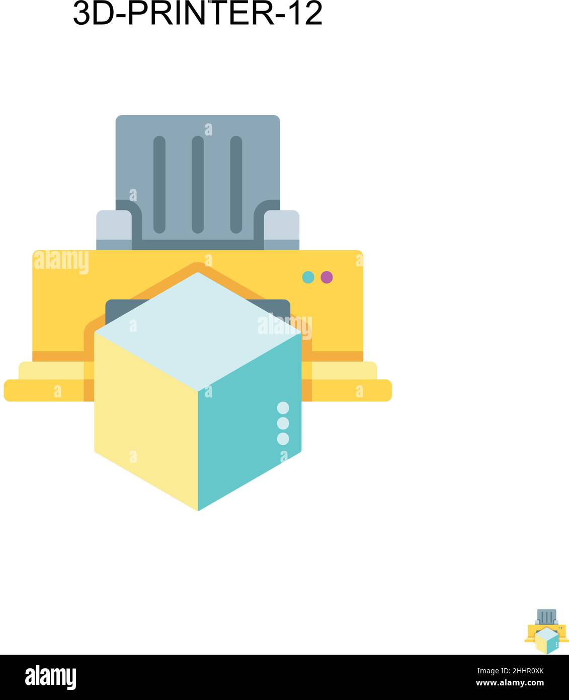 3D-printer-12 icône vectorielle simple. Couleur parfaite pictogramme moderne sur contour modifiable.3d-printer-12 icônes pour votre projet d'entreprise Illustration de Vecteur