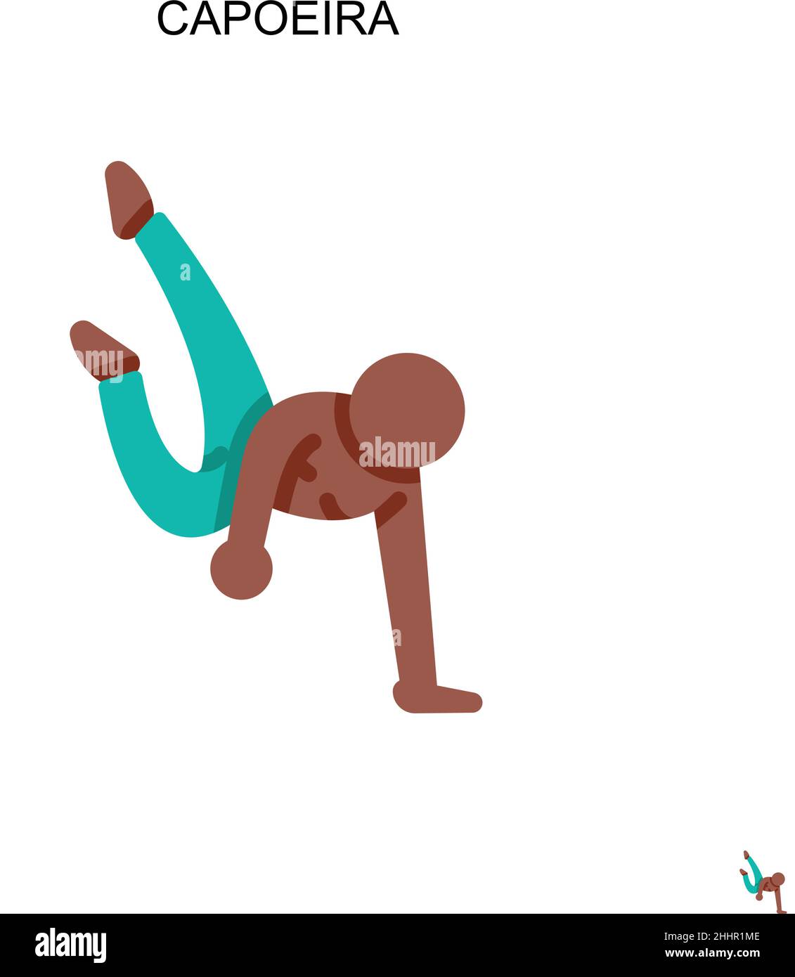 Capoeira simple vector icon.Perfect color pictogramme moderne sur un trait modifiable.Icônes de capoeira pour votre projet d'affaires Illustration de Vecteur