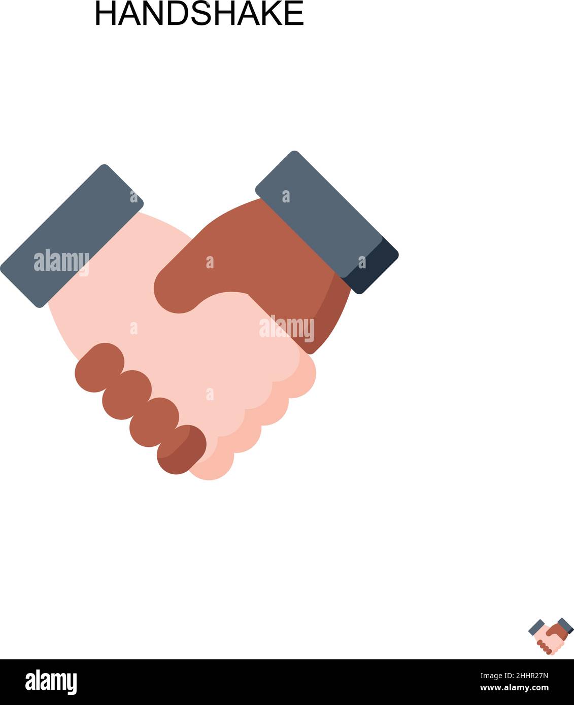 Poignée de main simple icône vectorielle. Couleur parfaite pictogramme moderne sur contour modifiable.Icônes de poignée de main pour votre projet d'entreprise Illustration de Vecteur