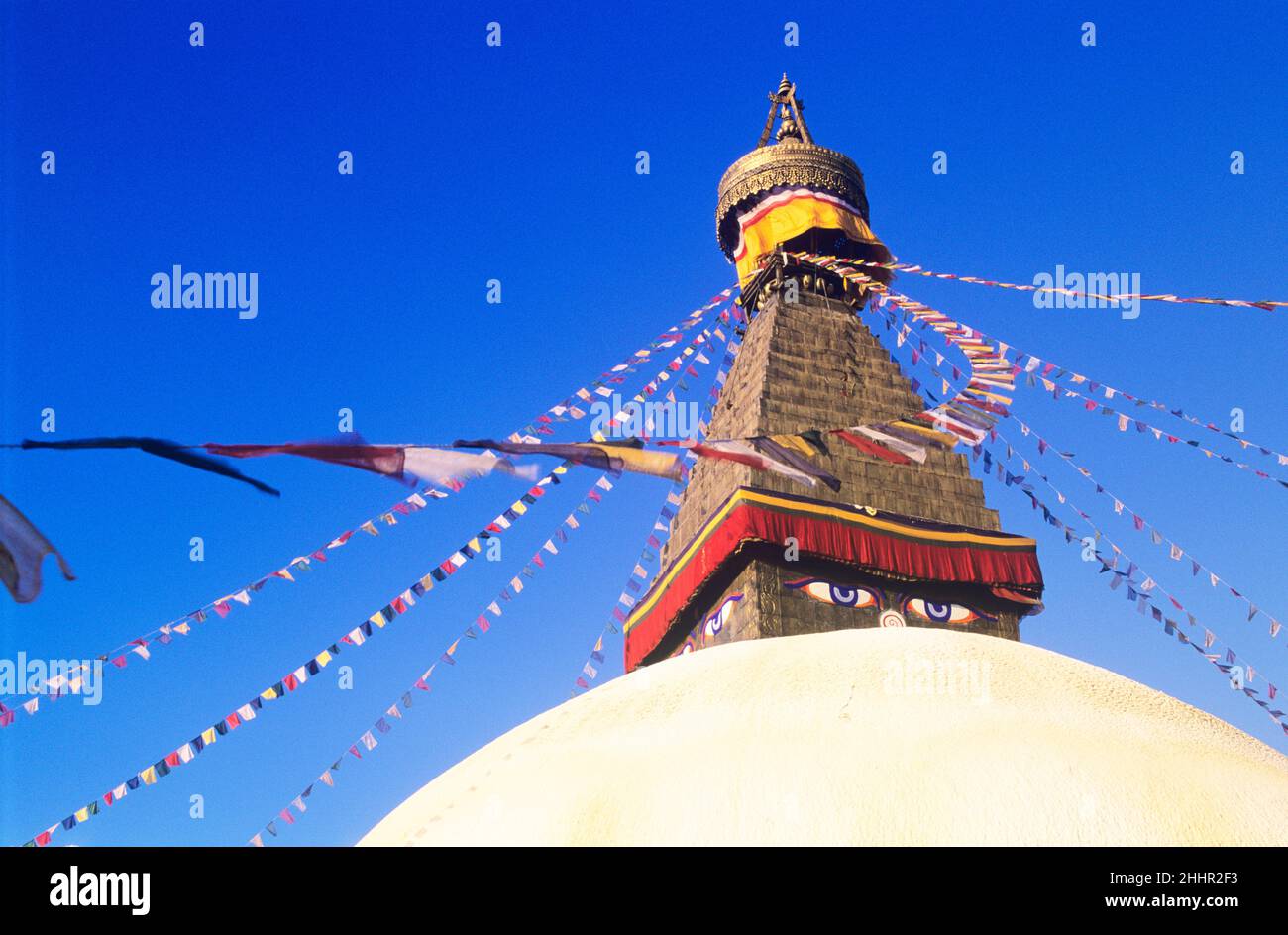 Boudha Stupa, Boudhanath, Katmandou, Népal Banque D'Images