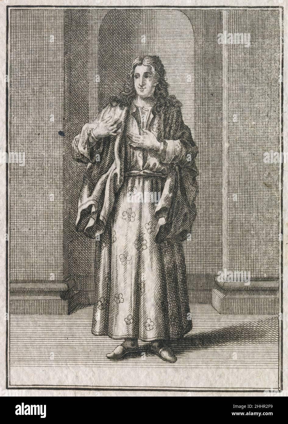 Gravure antique de 17th siècles, 'a diacre' (Ein Diaconus) par Johann Christoph Weigel, connu sous le nom de Christoph Weigel The Elder (1654-1725).SOURCE : GRAVURE ORIGINALE Banque D'Images