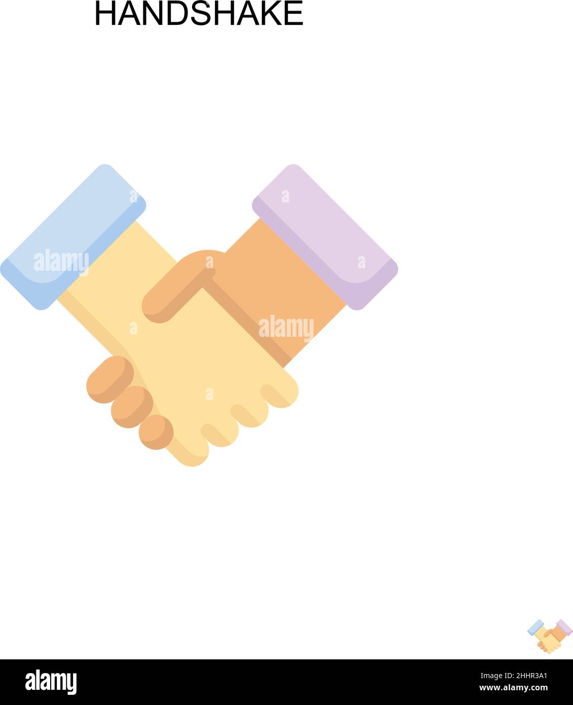 Poignée de main simple icône vectorielle. Couleur parfaite pictogramme moderne sur contour modifiable.Icônes de poignée de main pour votre projet d'entreprise Illustration de Vecteur
