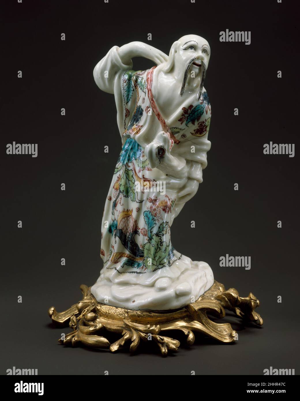 Bouddhiste ascétique, ou Lohan ca.1740 Villeroy.Bouddhiste ascétique, ou Lohan.Français, Villeroy. CA.1740. Porcelaine tendre, bronze doré.Villeroy (français, 1734/37-1748).Céramique-porcelaine Banque D'Images