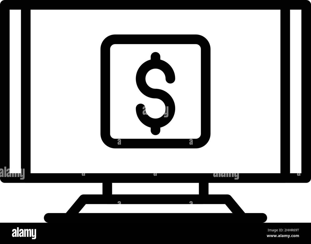 Acheter un vecteur de contour d'icône de moniteur.Magasin d'ordinateurs portables.Boutique informatique Illustration de Vecteur