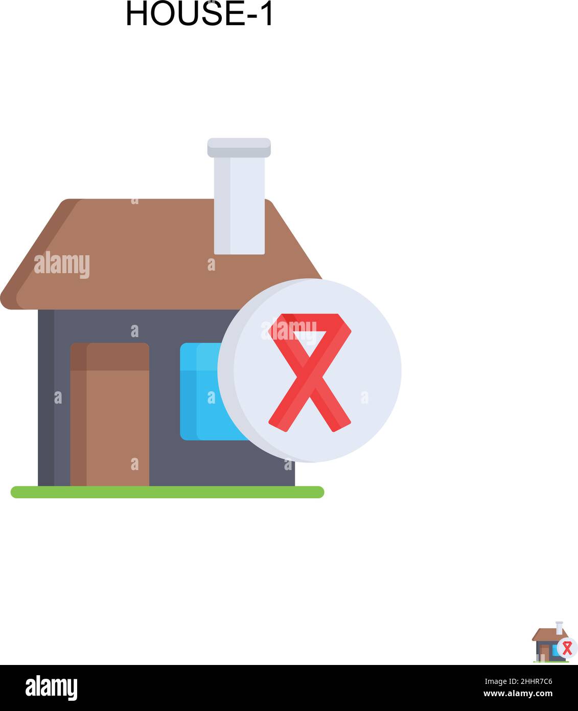 Icône vectorielle simple House-1. Couleur parfaite pictogramme moderne sur contour modifiable.House-1 icônes pour votre projet d'affaires Illustration de Vecteur