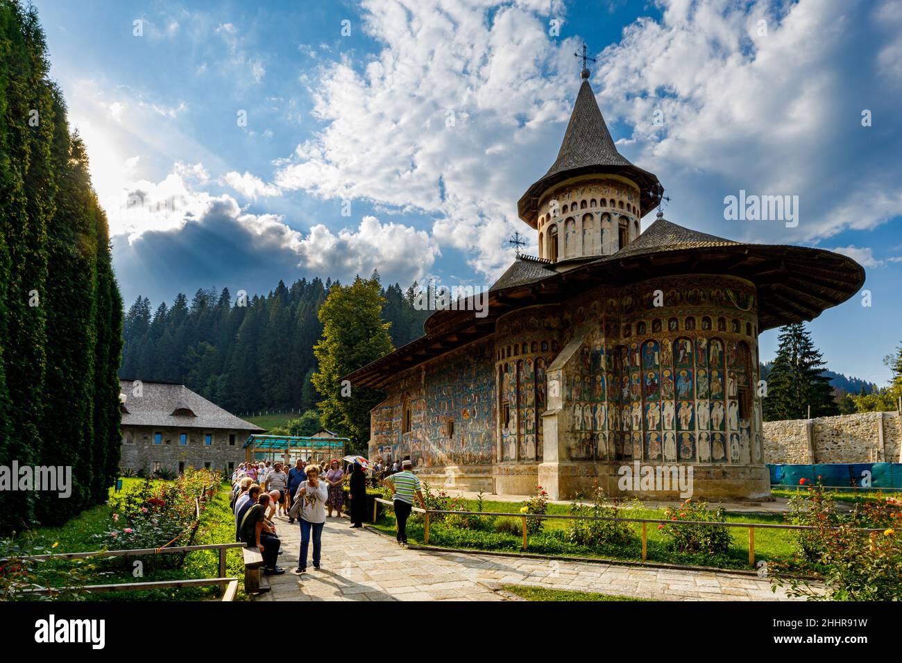 Le monastère orthodoxe de Voronet en Roumanie Banque D'Images
