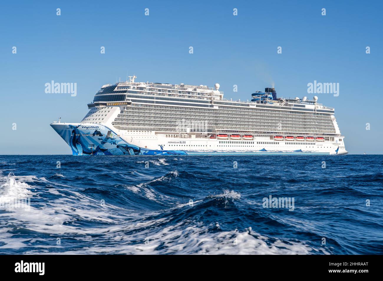 Bateau de croisière norvégien Bliss amarré à Cabo San Lucas, Mexique Banque D'Images