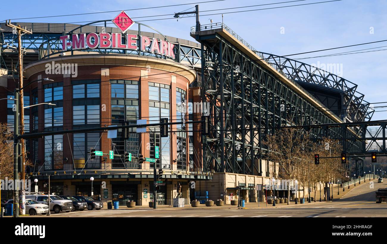 Seattle - 22 janvier 2022 ; le stade de baseball T-Mobile de Seattle accueille l'équipe sportive de Mariners Banque D'Images