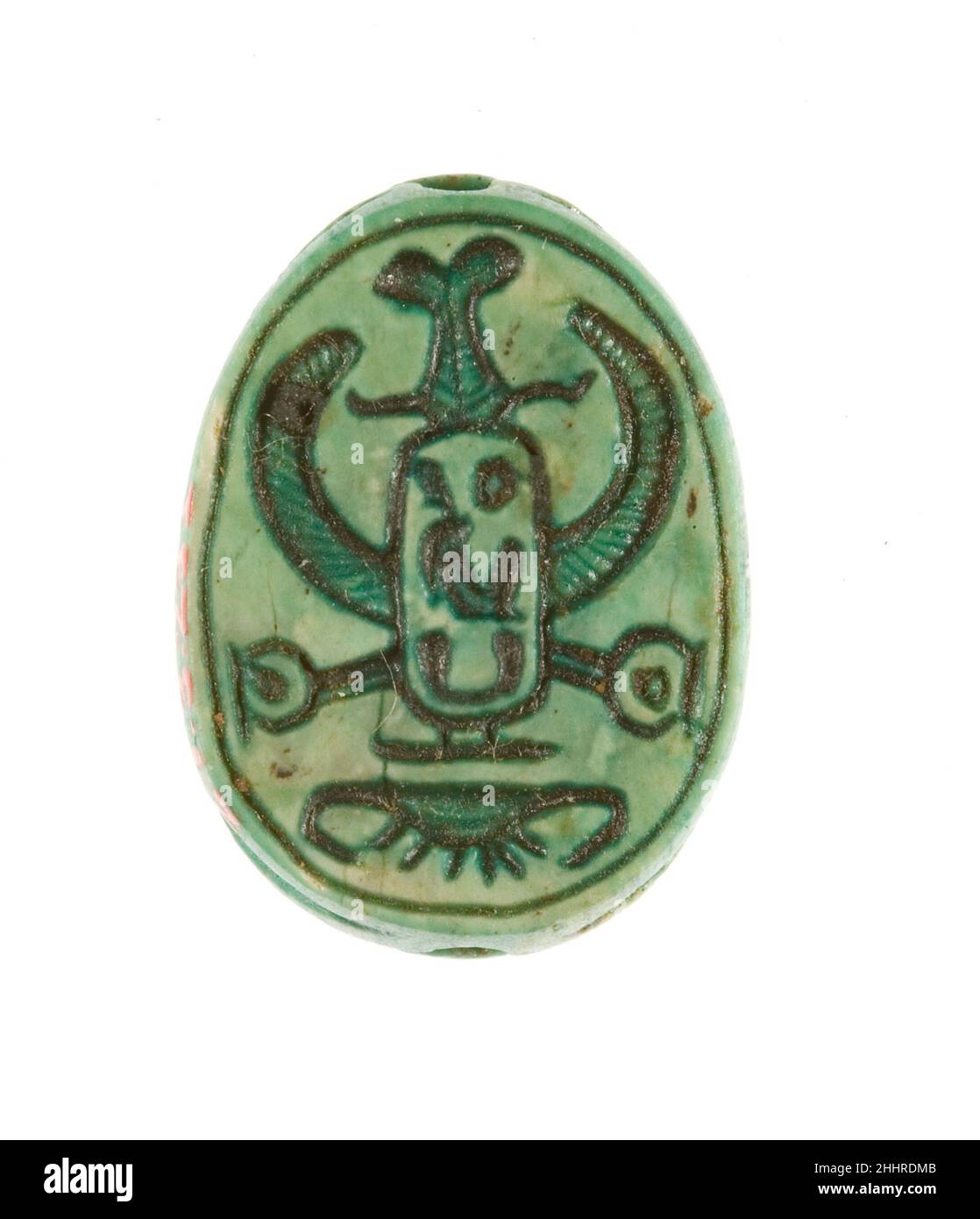 Scarab inscrit pour Maatkare (Hatshepsut) ca.1479–1458 C.-B. Nouveau Royaume pendant la saison des fouilles de 1926-1927, l'expédition égyptienne du Musée a découvert trois dépôts de fondation le long du mur d'enceinte est du temple funéraire de Hatshepsut à Deir el-Bahri dans l'ouest des Thèbes.Parmi les contenus, 299 scarabs et sceaux.Soixante-cinq d'entre eux sont maintenant dans le Musée égyptien, le Caire, et le reste ont été acquis par le Musée dans la division des trouvailles.parmi les inscriptions sur les bases de ces scarabs et sceaux sont des exemples de chaque titre Hatshepsut tenu, à partir de l'époque qu'elle était 'roi's. Banque D'Images