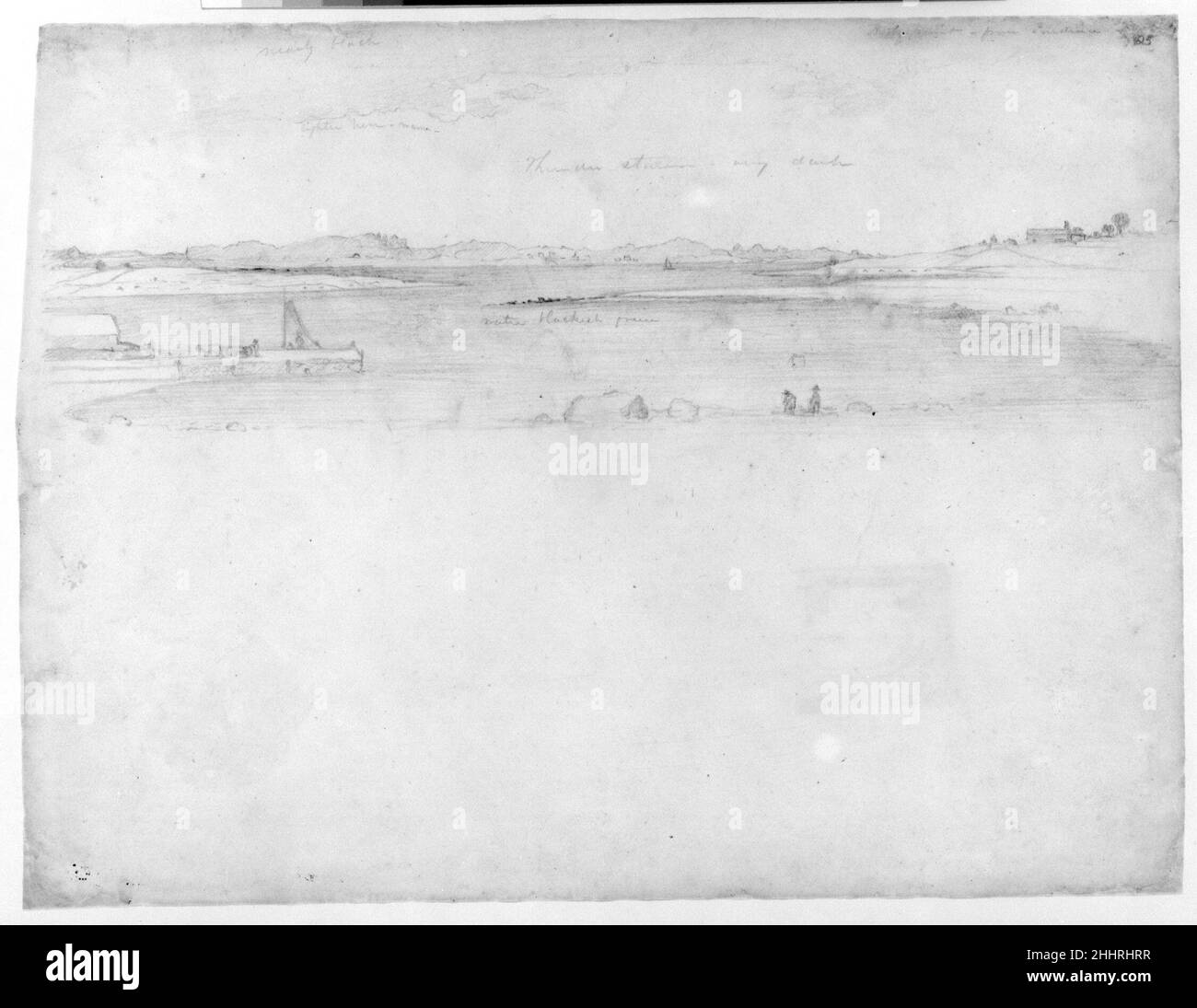 Croquis pour « approchant Thunder Storm » Martin Johnson Heade American.Esquisse pour « approchant la tempête de tonnerre ».Martin Johnson Heade (1819-1904).Américain.Graphite sur papier vélin blanc cassé Banque D'Images