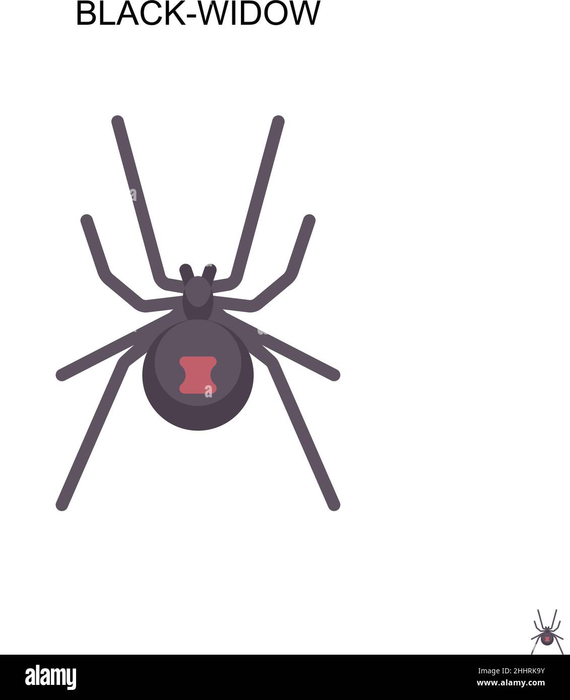 Noir-veuve simple vecteur icône.couleur parfaite pictogramme moderne sur contour modifiable.Icônes de veuve noire pour votre projet d'entreprise Illustration de Vecteur