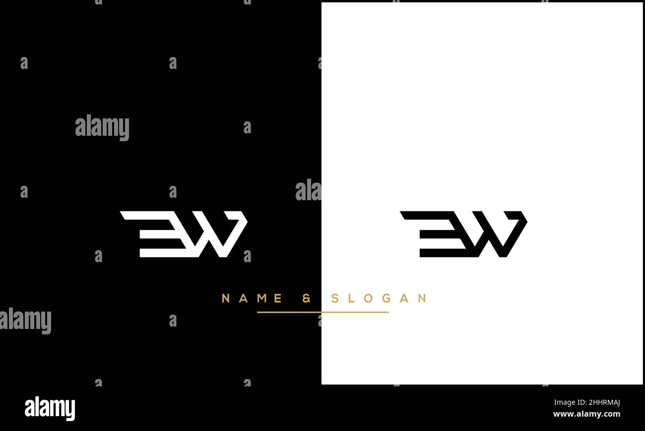 EW, WE lettres abstraites logo MONOGRAMME Illustration de Vecteur