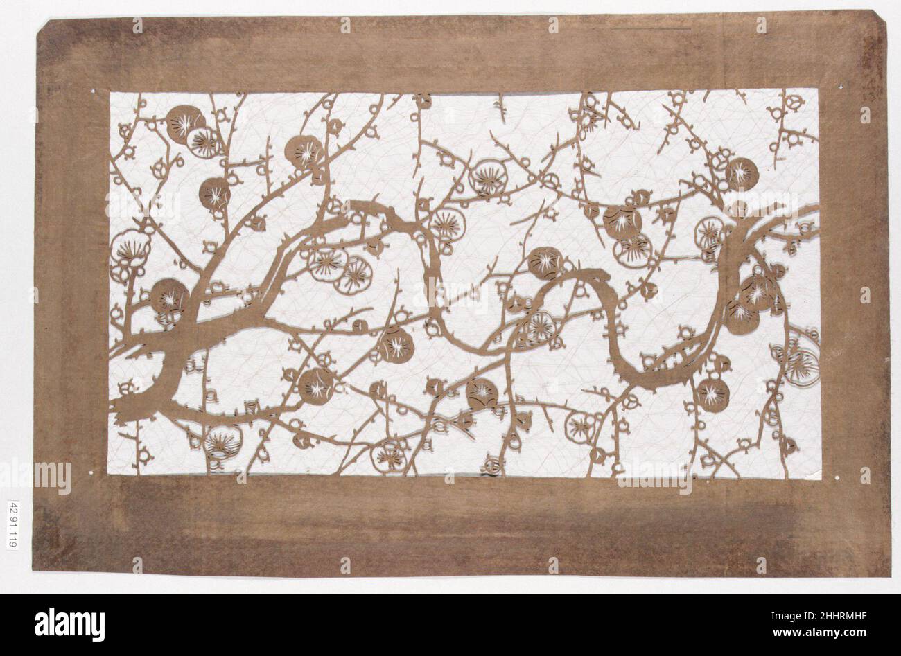 Stencil Japon.Pochoir.Japon.Papier, soie.Période Meiji (1868–1912).Pochoirs Banque D'Images